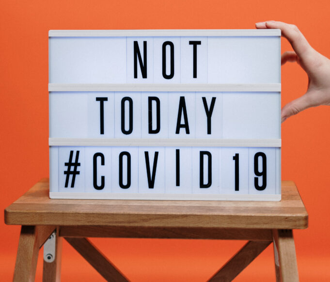 Text, teksti: NOT TODAY #CIVID19