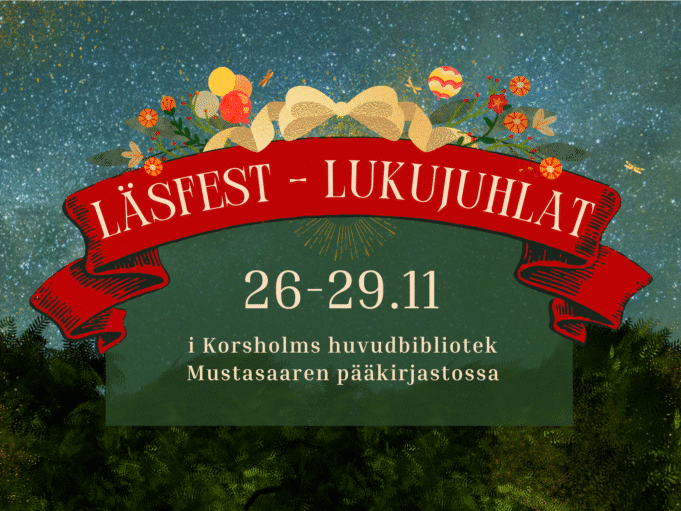 Affisch om läsfest /Lukujuhlien juliste